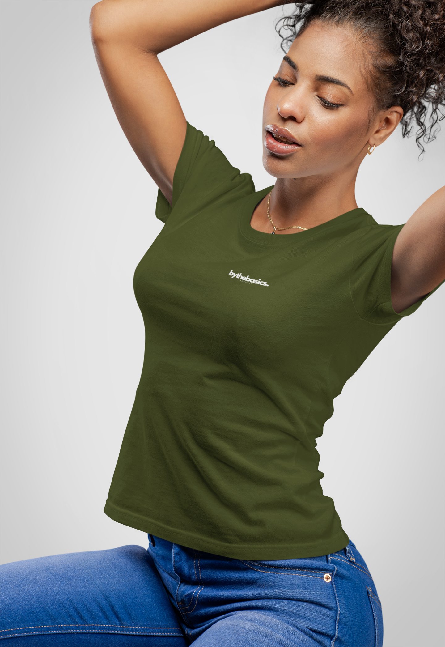 Army green t-shirt women